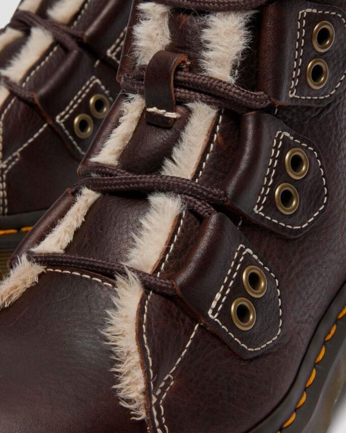 1460 Bottes en cuir à lacets doublées de fausse fourrure 1460 Bottes en cuir à lacets doublées de fausse fourrure