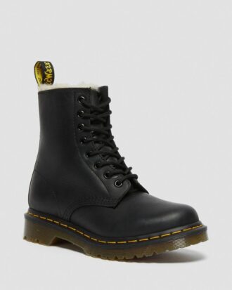1460 Bottines à lacets doublées de fausse fourrure pour femme