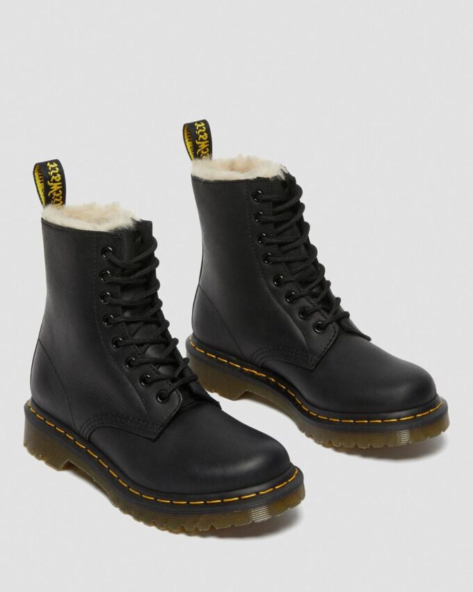 1460 Bottines à lacets doublées de fausse fourrure pour femme 1460 Bottines à lacets doublées de fausse fourrure pour femme