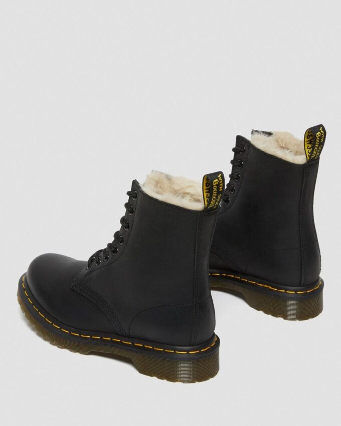 1460 Bottines à lacets doublées de fausse fourrure pour femme 1460 Bottines à lacets doublées de fausse fourrure pour femme