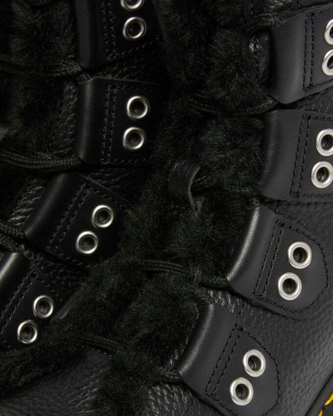 1460 Bottines à lacets en cuir doublées de fausse fourrure 1460 Bottines à lacets en cuir doublées de fausse fourrure