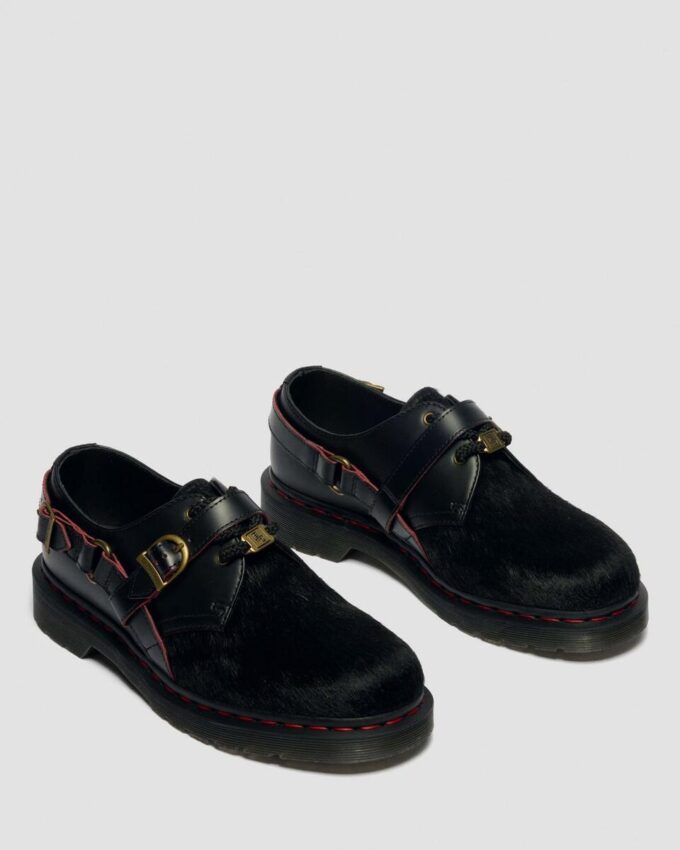 1461 YEAR OF THE HORSE Chaussures à lacets en cuir lisse et poilu 1461 YEAR OF THE HORSE Chaussures à lacets en cuir lisse et poilu