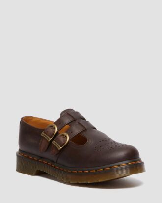 8065 Chaussures Mary Jane en cuir Crazy Horse