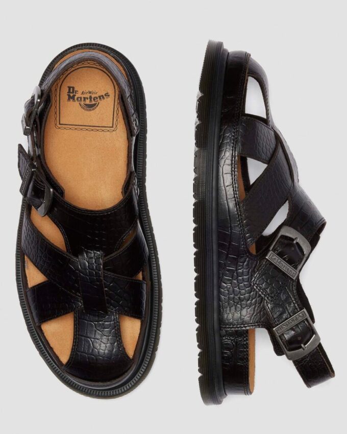 Archive Fisherman Sandales en cuir crocodile Analine Archive Fisherman Sandales en cuir crocodile Analine