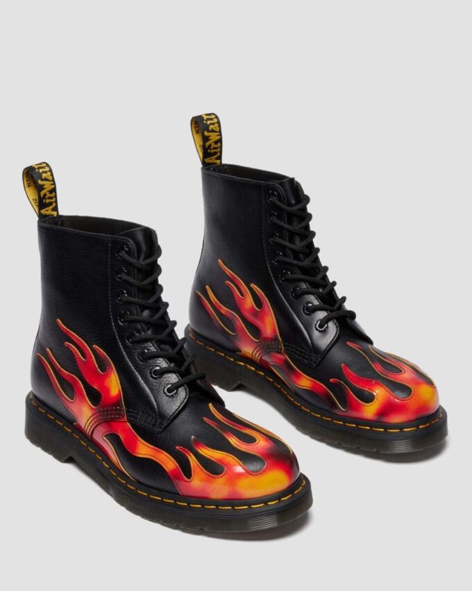 Bottes 1460 Pascal FLAME en cuir Arcadia Rub Off Bottes 1460 Pascal FLAME en cuir Arcadia Rub Off