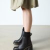 Bottes Chelsea à talons évasés en cuir SPENCE