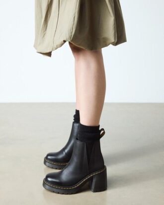 Bottes Chelsea à talons évasés en cuir SPENCE