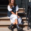 Bottes Chelsea à talons évasés en cuir SPENCE