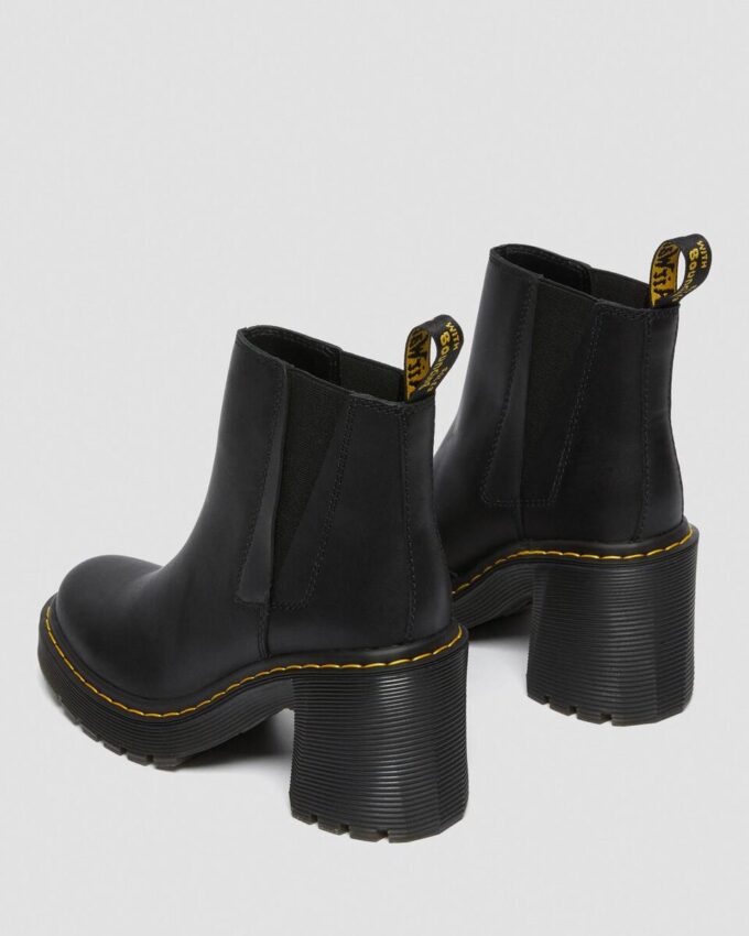 Bottes Chelsea à talons évasés en cuir SPENCE
