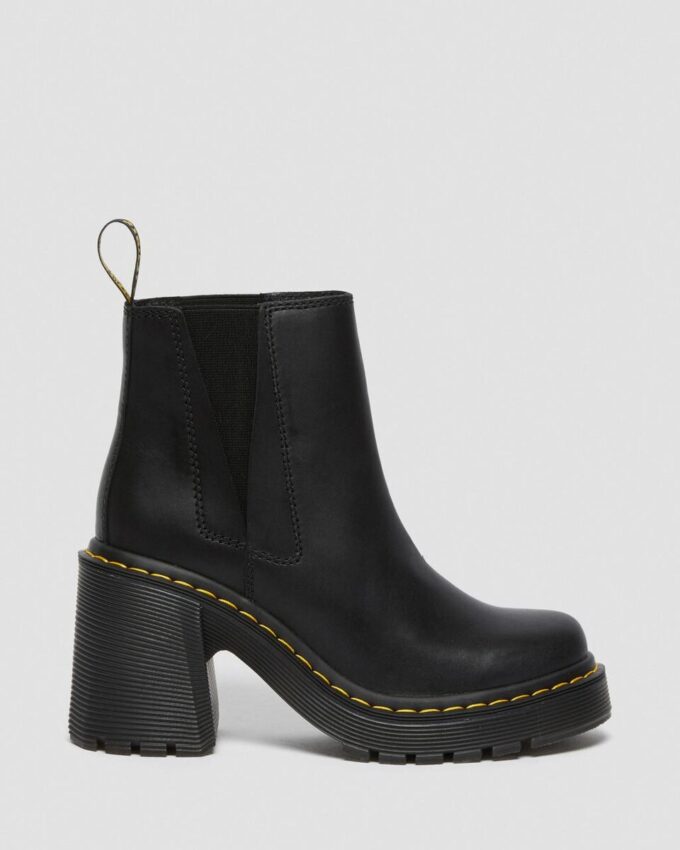 Bottes Chelsea à talons évasés en cuir SPENCE