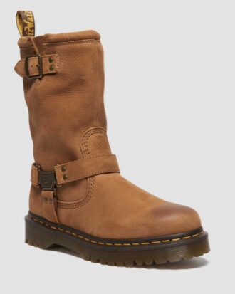 Bottes de motard Anistone Hi en nubuck vieilli