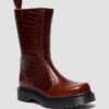 Bottes en cuir gaufré croco REJENA Bottes en cuir gaufré croco REJENA