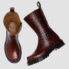 Bottes en cuir gaufré croco REJENA Bottes en cuir gaufré croco REJENA