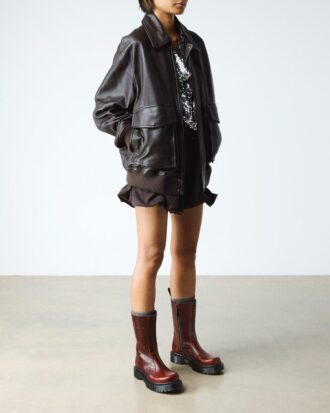 Bottes en cuir gaufré croco REJENA