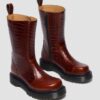 Bottes en cuir gaufré croco REJENA Bottes en cuir gaufré croco REJENA