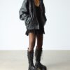 Bottes en cuir à plateforme XTRM FRILL