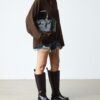 Bottes en cuir vieilli REJENA HI Bottes en cuir vieilli REJENA HI