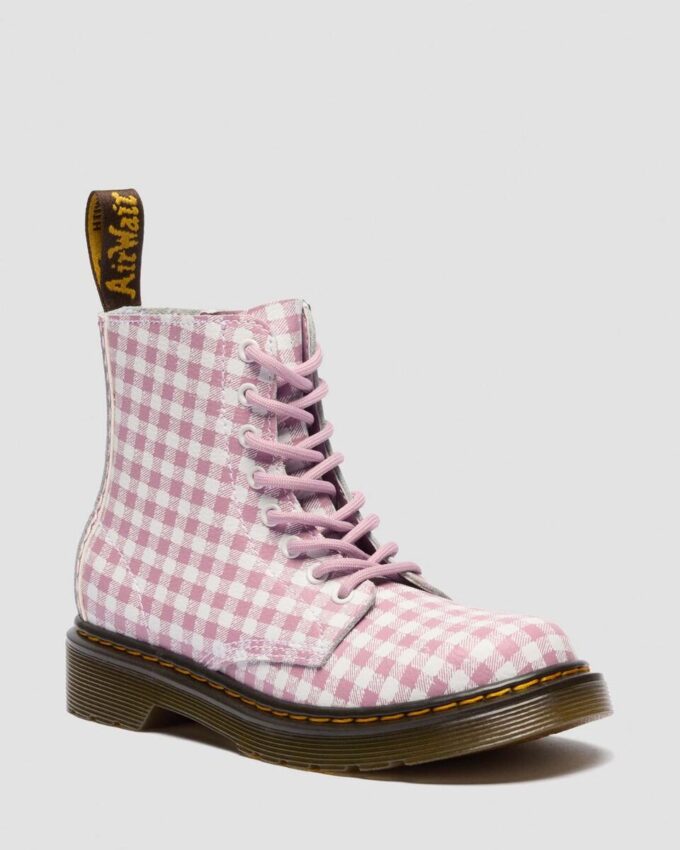 Bottes JUNIOR 1460 en cuir vichy Bottes JUNIOR 1460 en cuir vichy