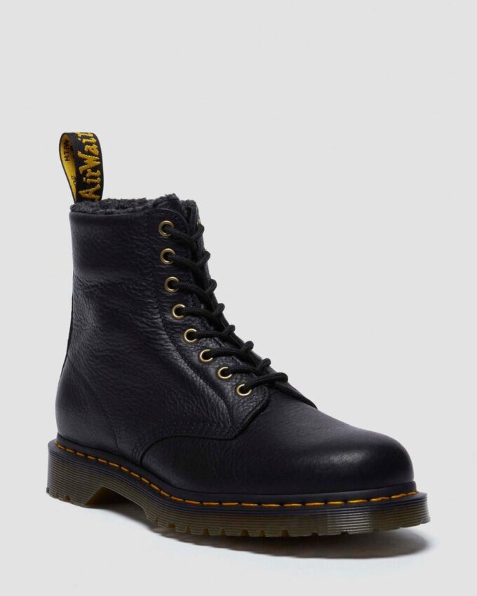 Bottes à lacets 1460 en cuir Grizzly doublées de fausse fourrure Bottes à lacets 1460 en cuir Grizzly doublées de fausse fourrure