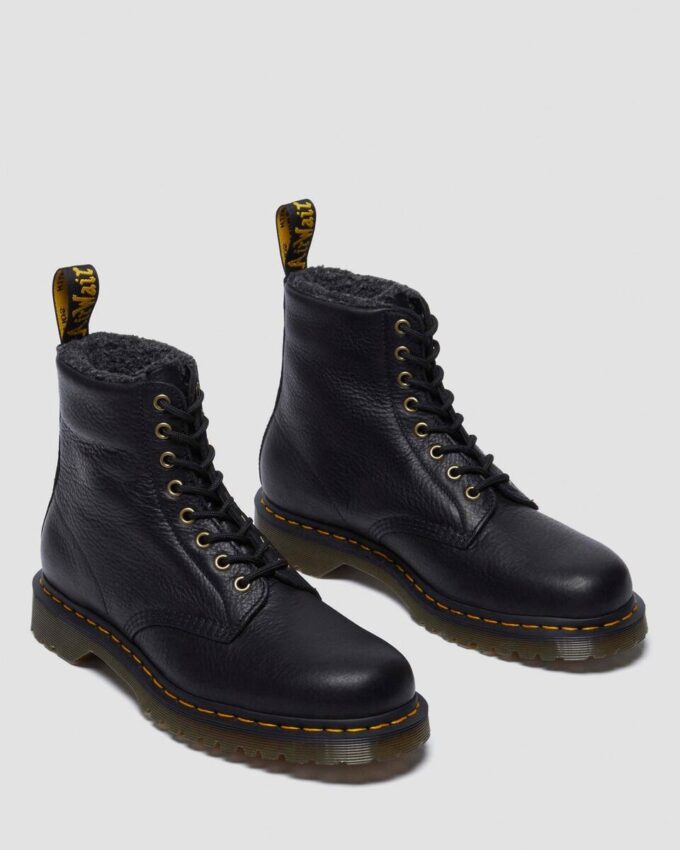 Bottes à lacets 1460 en cuir Grizzly doublées de fausse fourrure Bottes à lacets 1460 en cuir Grizzly doublées de fausse fourrure