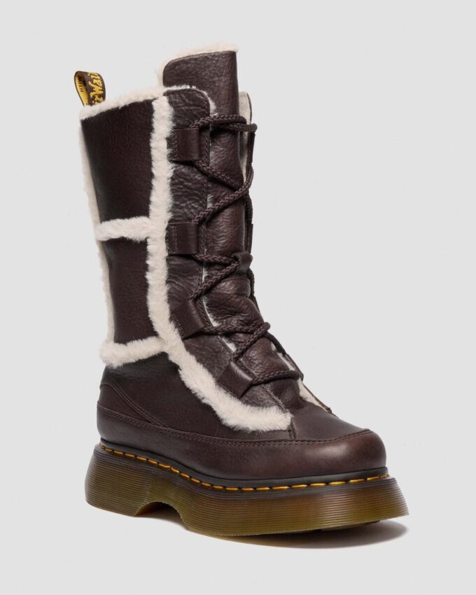 Bottes à lacets Buzz en cuir Grizzly doublées de fausse fourrure Bottes à lacets Buzz en cuir Grizzly doublées de fausse fourrure