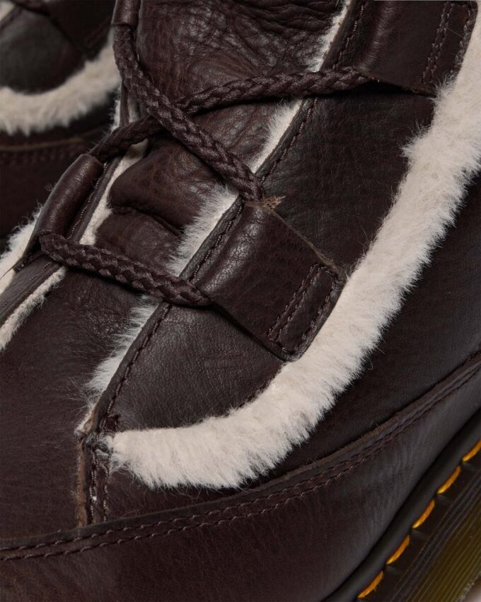 Bottes à lacets Buzz en cuir Grizzly doublées de fausse fourrure Bottes à lacets Buzz en cuir Grizzly doublées de fausse fourrure
