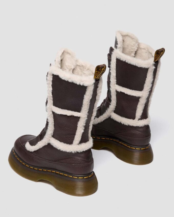 Bottes à lacets Buzz en cuir Grizzly doublées de fausse fourrure Bottes à lacets Buzz en cuir Grizzly doublées de fausse fourrure