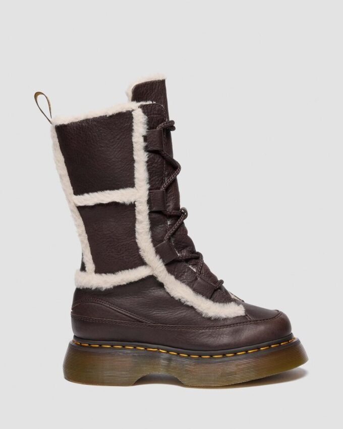 Bottes à lacets Buzz en cuir Grizzly doublées de fausse fourrure Bottes à lacets Buzz en cuir Grizzly doublées de fausse fourrure
