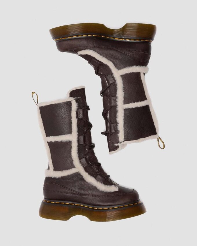 Bottes à lacets Buzz en cuir Grizzly doublées de fausse fourrure Bottes à lacets Buzz en cuir Grizzly doublées de fausse fourrure