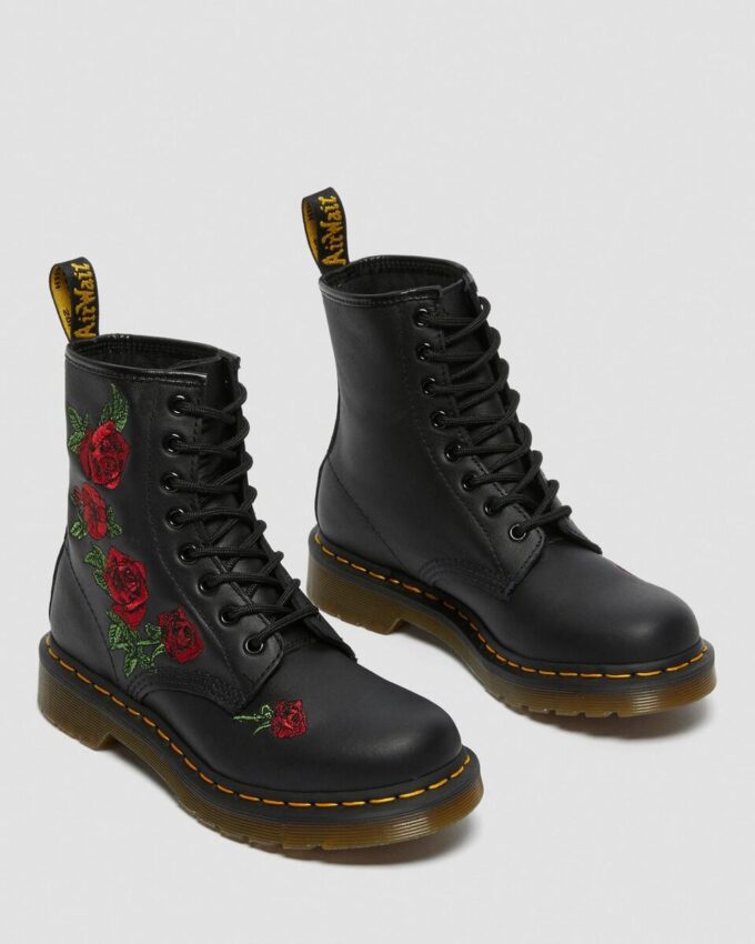 Bottes à lacets en cuir à fleurs 1460 Vonda Bottes à lacets en cuir à fleurs 1460 Vonda
