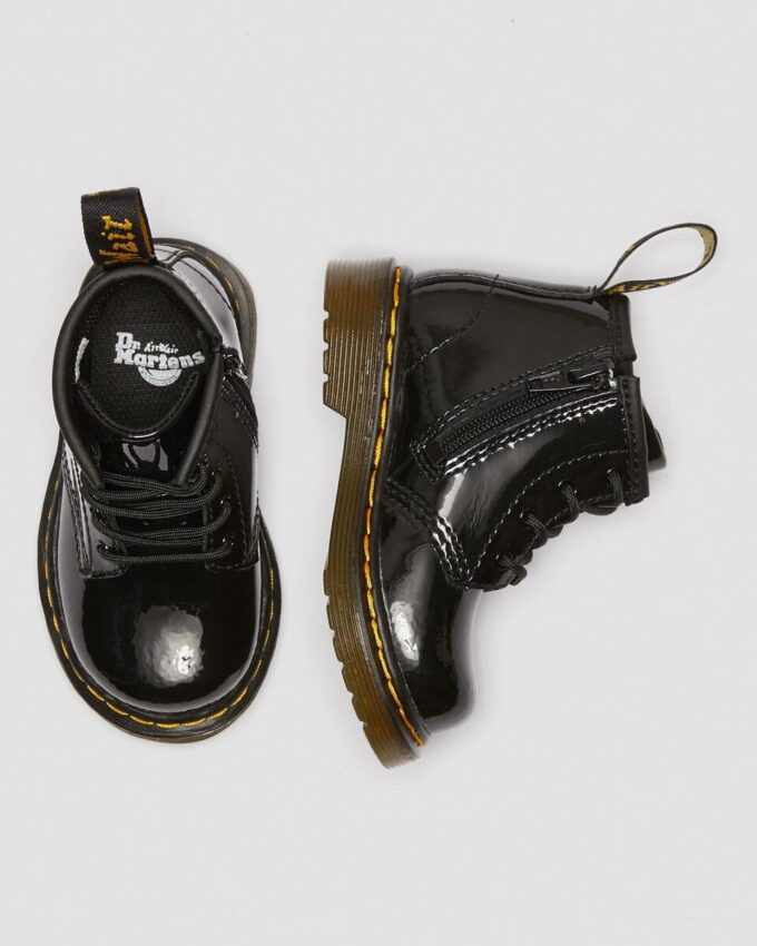 Bottes à lacets en Patent Leather 1460 pour bébés Bottes à lacets en Patent Leather 1460 pour bébés