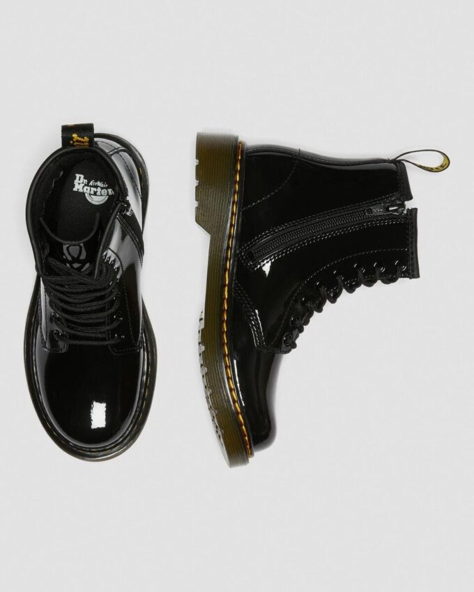 Bottes à lacets en Patent Leather 1460 pour enfants Bottes à lacets en Patent Leather 1460 pour enfants