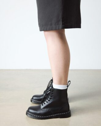 Bottes à lacets en Smooth Leather blanc 1460 White Stitch Bottes à lacets en Smooth Leather blanc 1460 White Stitch