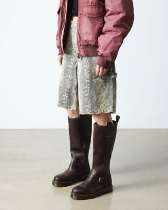 Bottes motardes Anistone en cuir Crazy Horse montant jusqu&rsquo;aux genoux