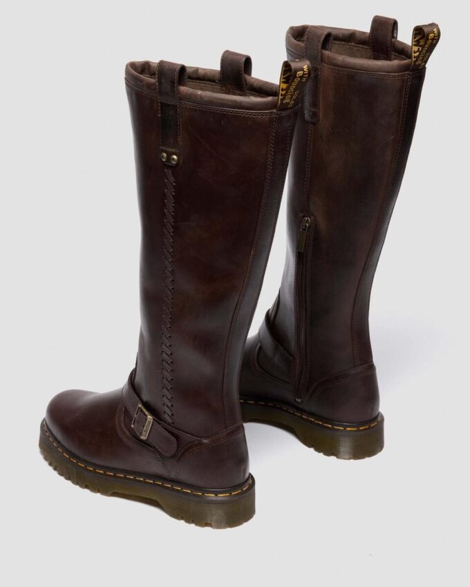 Bottes motardes Anistone en cuir Crazy Horse montant jusqu’aux genoux Bottes motardes Anistone en cuir Crazy Horse montant jusqu’aux genoux