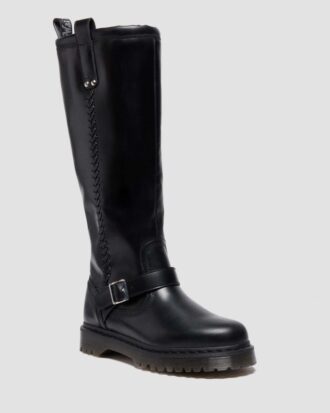 Bottes motardes en cuir Orleans Anistone montant jusqu&rsquo;aux genoux