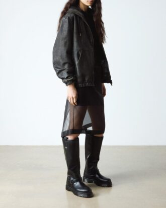 Bottes motardes en cuir Orleans Anistone montant jusqu&rsquo;aux genoux