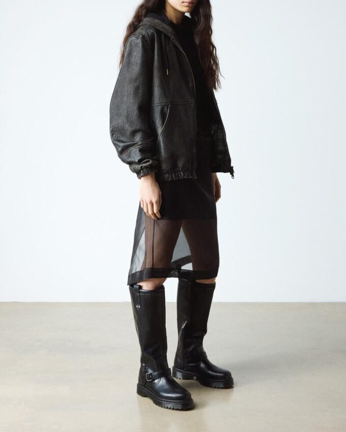 Bottes motardes en cuir Orleans Anistone montant jusqu’aux genoux Bottes motardes en cuir Orleans Anistone montant jusqu’aux genoux