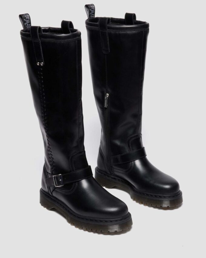 Bottes motardes en cuir Orleans Anistone montant jusqu’aux genoux Bottes motardes en cuir Orleans Anistone montant jusqu’aux genoux