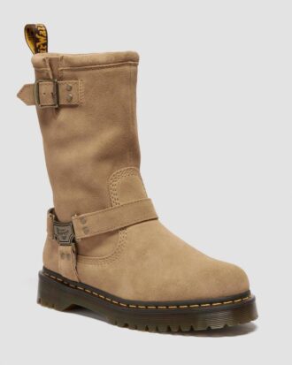 Bottes motardes en daim Anistone Hi Bottes motardes en daim