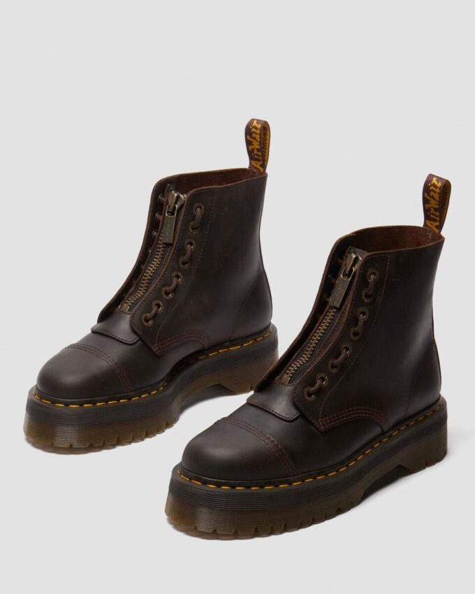 Bottes à plateforme en cuir Crazy Horse Sinclair Bottes à plateforme en cuir Crazy Horse Sinclair
