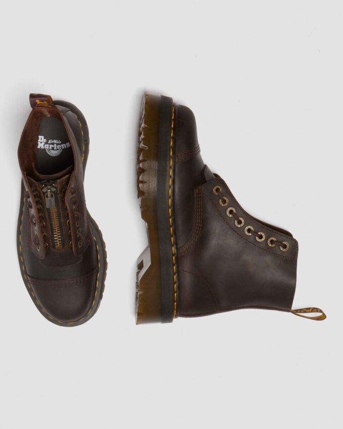 Bottes à plateforme en cuir Crazy Horse Sinclair Bottes à plateforme en cuir Crazy Horse Sinclair