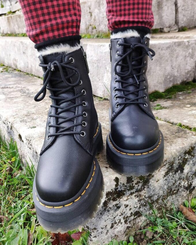 Bottes à plateforme en cuir doublées de fausse fourrure Jadon Bottes à plateforme en cuir doublées de fausse fourrure Jadon