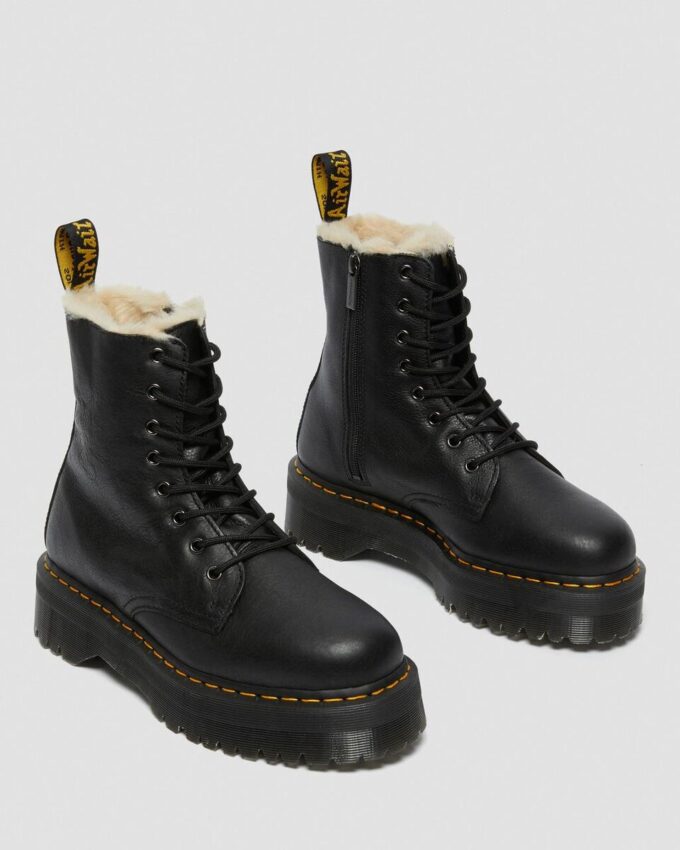 Bottes à plateforme en cuir doublées de fausse fourrure Jadon Bottes à plateforme en cuir doublées de fausse fourrure Jadon