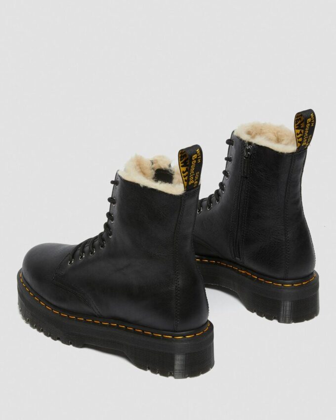 Bottes à plateforme en cuir doublées de fausse fourrure Jadon Bottes à plateforme en cuir doublées de fausse fourrure Jadon
