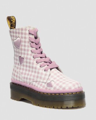 Bottes à plateforme en cuir JADON HEART Gingham
