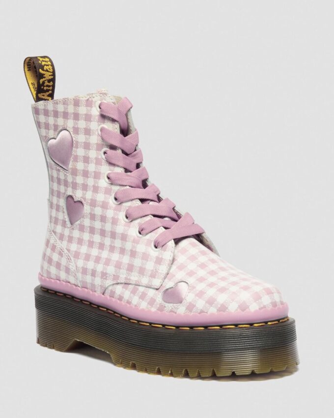 Bottes à plateforme en cuir JADON HEART Gingham Bottes à plateforme en cuir JADON HEART Gingham
