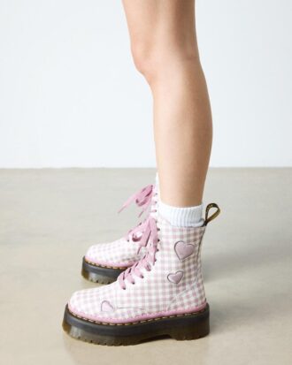 Bottes à plateforme en cuir JADON HEART Gingham