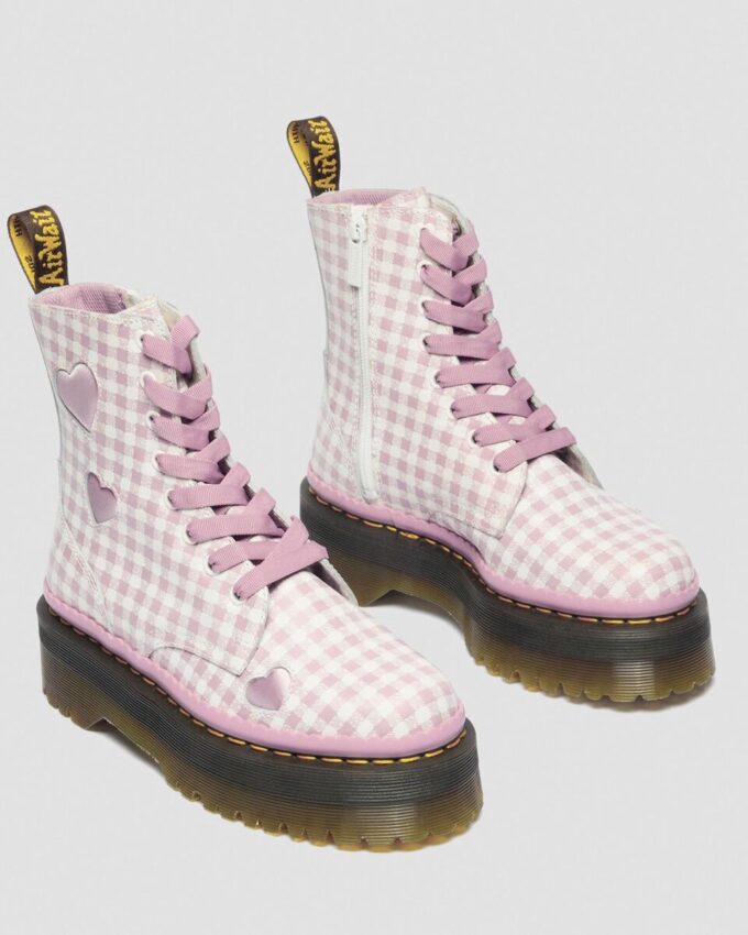 Bottes à plateforme en cuir JADON HEART Gingham Bottes à plateforme en cuir JADON HEART Gingham