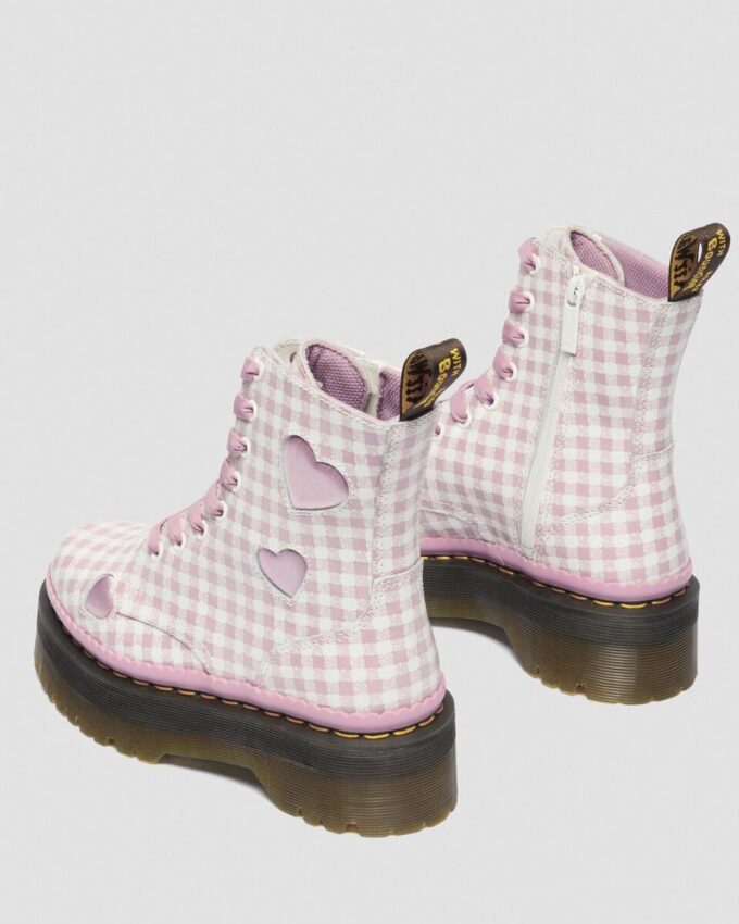 Bottes à plateforme en cuir JADON HEART Gingham Bottes à plateforme en cuir JADON HEART Gingham